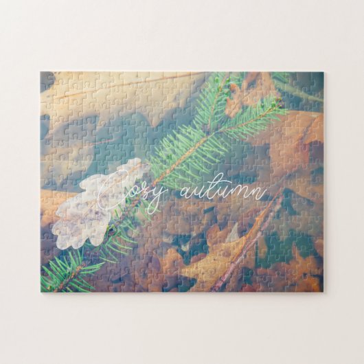 Puzzle Feuilles de chêne orange sous l'eau (Horizontal)