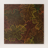 Puzzle Feuilles de chêne transparent, Motif d'automne. (Horizontal)
