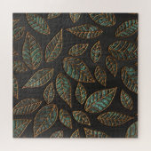 Puzzle Feuilles de cuivre : texture grunge noire. (Horizontal)