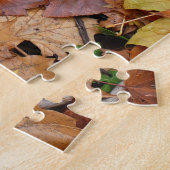 Puzzle Feuilles de Érable Tombées Jaune Automne Nature (Côté)