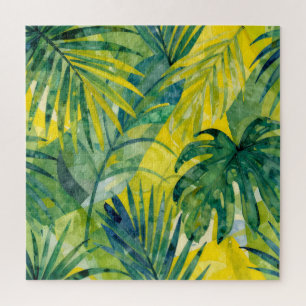Puzzle Feuilles de jungle Monstera Palmier Tropical