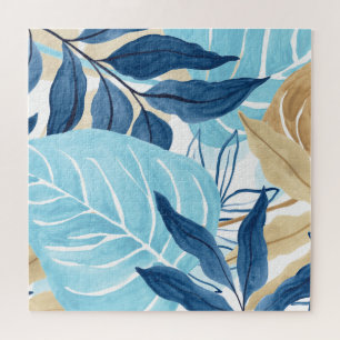 Puzzle Feuilles de la Jungle Bleue