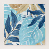 Puzzle Feuilles de la Jungle Bleue (Vertical)