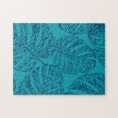 Puzzle Feuilles de la monstère bleue. (Horizontal)