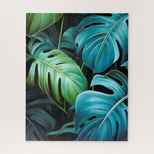 Puzzle Feuilles de Monstera Botanique Feuillage Tropical  (Vertical)
