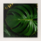 Puzzle Feuilles de Monstera Or Jungle Glamour (Horizontal)