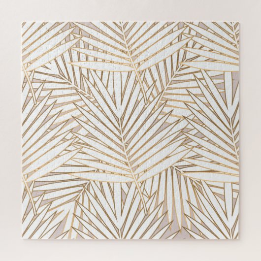 Puzzle Feuilles de palmiers dorés : art déco. (Vertical)