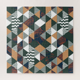 Puzzle Feuilles de palmiers géométriques, motif à la mode