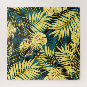 Puzzle Feuilles de palmiers : Vintage foncé