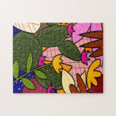 Puzzle Feuilles et fleurs tropicales abstraites (Horizontal)