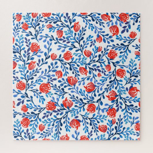 Puzzle Feuilles floraux : Motif naturel sans transparence (Vertical)