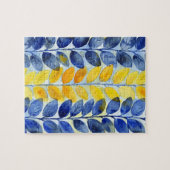 Puzzle Feuilles jaune et bleu (Horizontal)