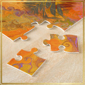 Puzzle Feuilles orange Art de marbrure Automne Vibes -