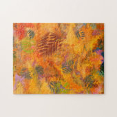 Puzzle Feuilles orange Art de marbrure Automne Vibes - (Horizontal)