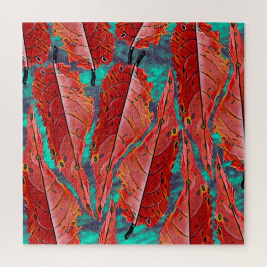 Puzzle Feuilles Rouges (Vertical)