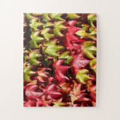Puzzle Feuilles rouges et verts naturels (Vertical)