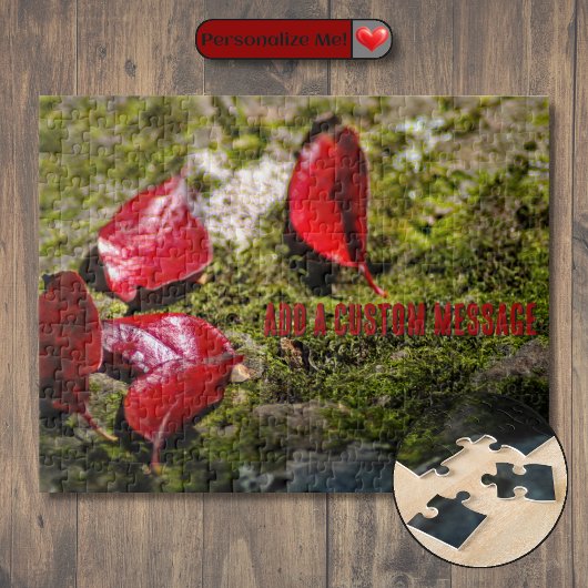 Puzzle Feuilles Rouges sur un Rocher