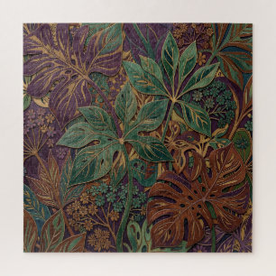 Puzzle Feuilles tropicales ornementales Monstera violet v
