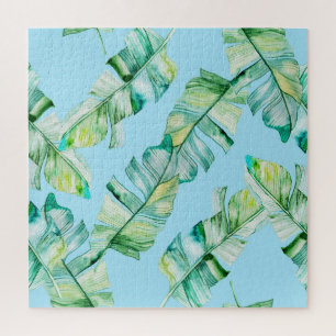 Puzzle Feuilles tropicaux aquarelle, illustration transpa