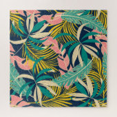 Puzzle Feuilles tropicaux colorés : motif d'été. (Horizontal)