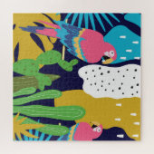 Puzzle Feuilles tropicaux, perroquets : arrière - plan d' (Horizontal)