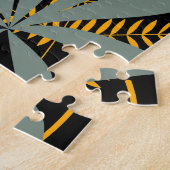 Puzzle Feuilles tropicaux : Vintage foncé. (Côté)
