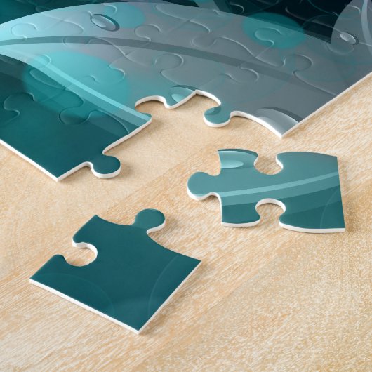 Puzzle Feuilles turquoise Bokeh (Côté)