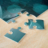 Puzzle Feuilles turquoise Bokeh (Côté)