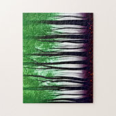 Puzzle Feuilles verts Abstraits sur le paysage de Silhoue (Vertical)