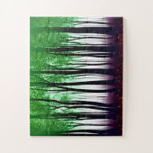 Puzzle Feuilles verts Abstraits sur les Silhouettes noire (Vertical)