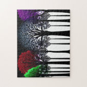 Puzzle Feuilles verts rouges violets sur la Forêt de Silh (Vertical)