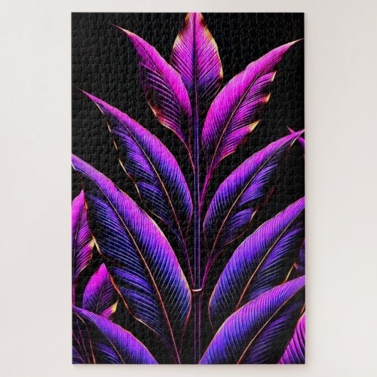 Puzzle Feuilles violets et roses (Vertical)