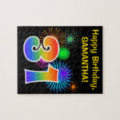 Puzzle Feux d'artifice amusants + Motif arc-en-ciel Anniv (Horizontal)