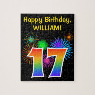 Puzzle Feux d'artifice d'amusement + Motif "17"