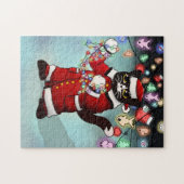 Puzzle Feux de Noël Cute Tuxedo Chat (Horizontal)
