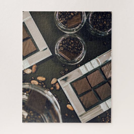 Puzzle Fèves de café grillées et chocolat foncé (Vertical)