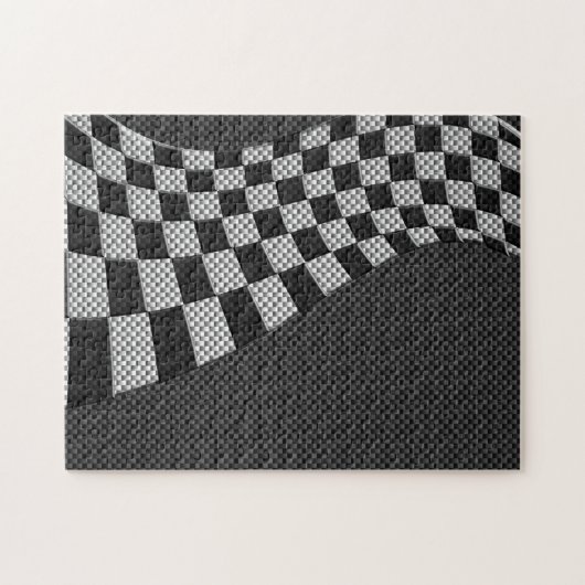 Puzzle Fibre de carbone comme course Drapeau Wave Print (Horizontal)