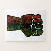 Puzzle fierté noire drapeau rouge vert poing panafricain (Horizontal)