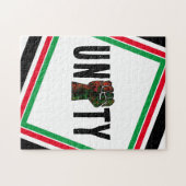 Puzzle fierté noire drapeau rouge vert poing panafricain (Horizontal)