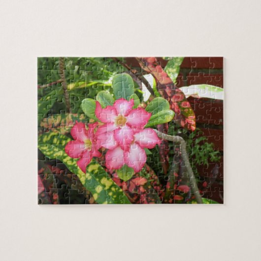 Puzzle Fiesta tropicale de fleur - rose vif (Horizontal)