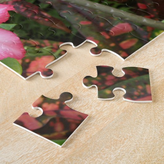 Puzzle Fiesta tropicale de fleur - rose vif (Côté)
