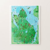 Puzzle Fife Coastal Path Scotland Illustrated Map Art (Vertical)