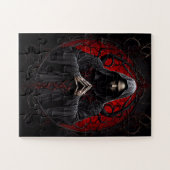 Puzzle Figure mystique à capuchon dans la prière rouge (Horizontal)