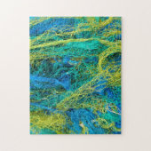 Puzzle Filets de pêche bleu et jaune (Vertical)