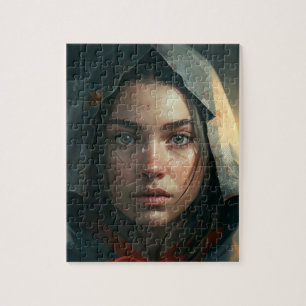 Puzzle Fille à capuchon de pluie
