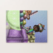 Puzzle Fille africaine et bonbons de Noël (Horizontal)
