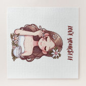 Puzzle Fille appliquant skincare Aimez-vous (Horizontal)