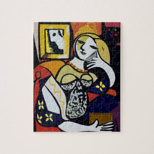 Puzzle Fille au téléphone avec fleurs