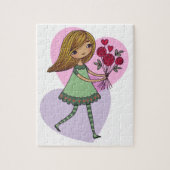 Puzzle Fille aux fleurs (Vertical)