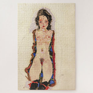 Puzzle Fille aux jarretières rouges Egon Schiele